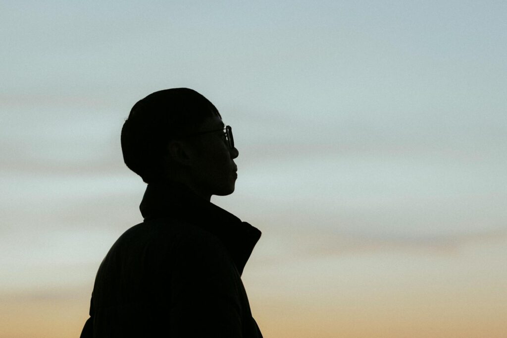 person contemplating life